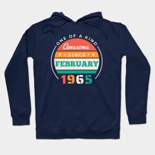 Retro Awesome Since February 1965 Birthday Vintage Bday 1965 Hoodie